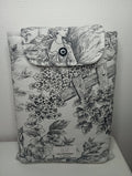 Pochette pour livre toile de jouy noir Les créations de Vanou