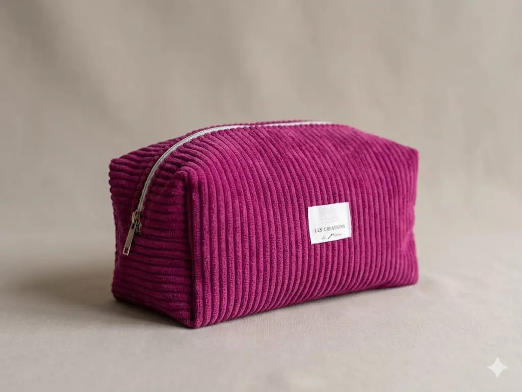 💗 Trousse Chloé – Velours rose Les créations de Vanou