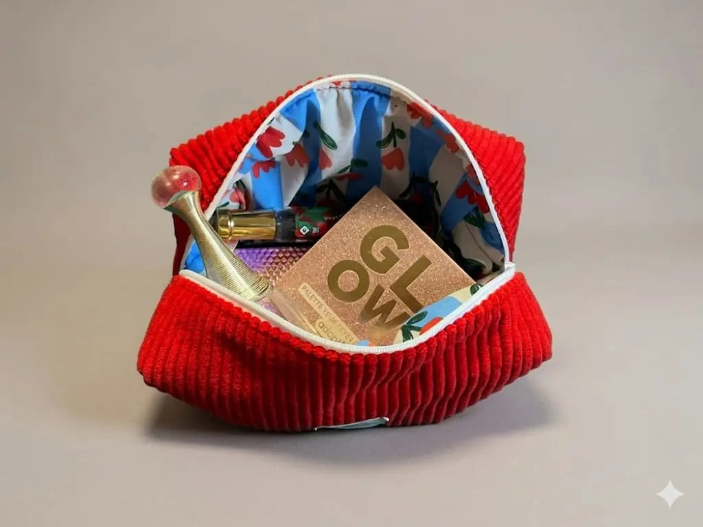 ❤️ Trousse Emma – Velours rouge Les créations de Vanou