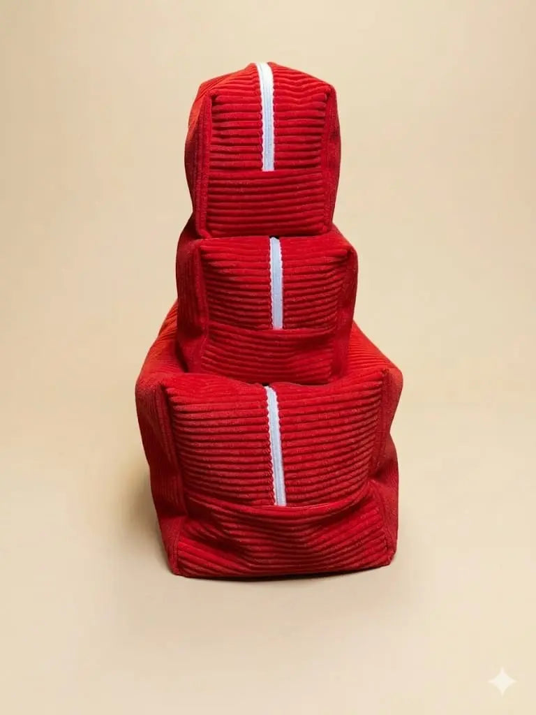 ❤️ Trousse Emma – Velours rouge Les créations de Vanou