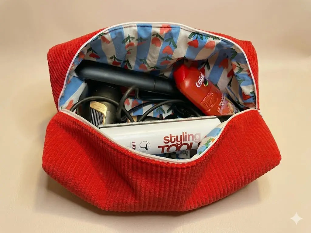 ❤️ Trousse Emma – Velours rouge Les créations de Vanou